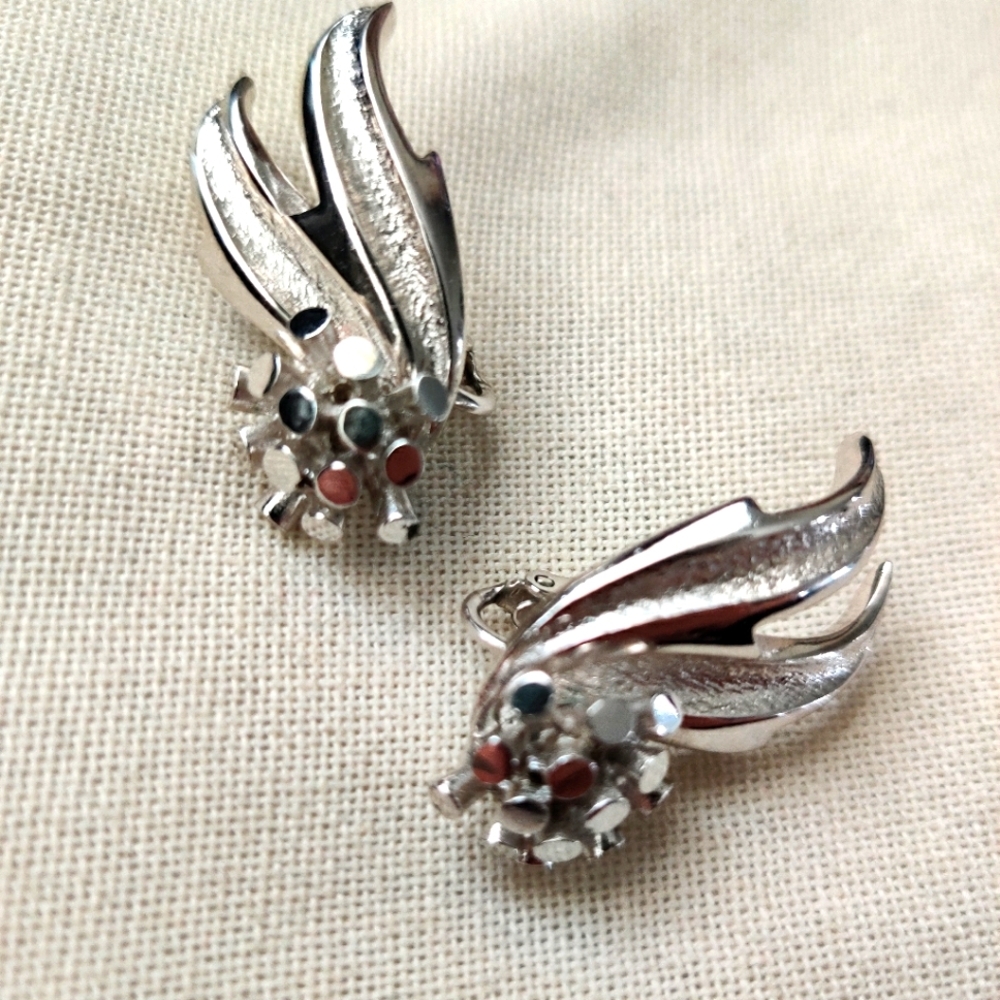 Vintage Marcel Boucher Star Burst Modernist earrings